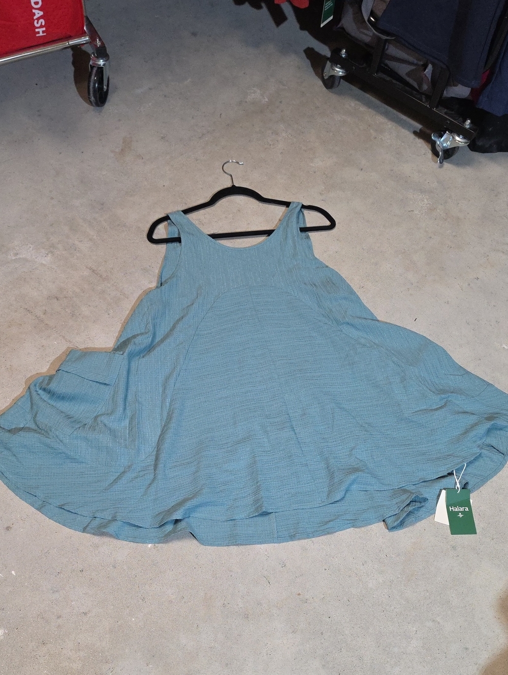 Nwt HALARA Light Blue Sleeveless Mini Swing Dress